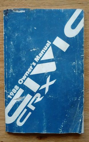 1988 civic crx owners manual