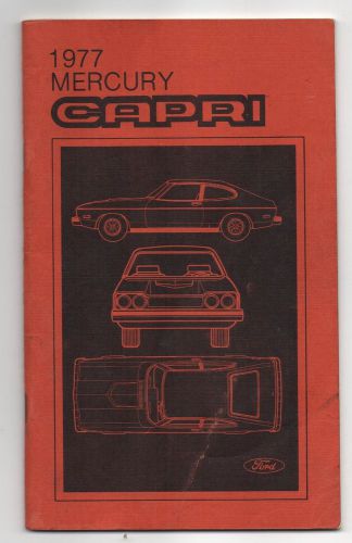 Original  1977 mercury capri owner&#039;s guide / manual