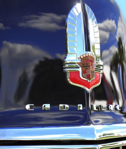 1941 cadillac series 62 coupe hood emblem 13x19 mancave garage classic cars 5.7