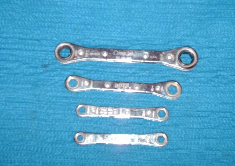 Four  vintage ratcheting box end  wrenches