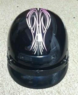 Vega xs shorty womens motorcycle half helmet dot perewitz pink pinstripes 