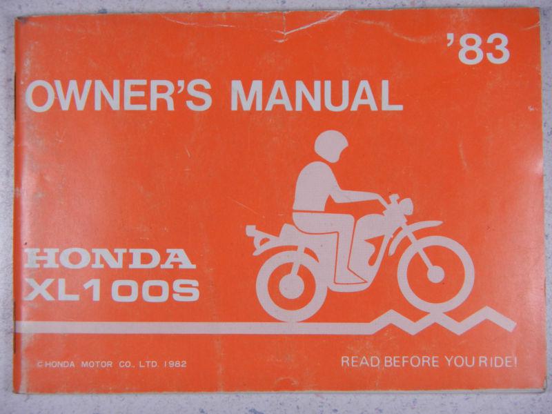 83 honda xl100s xl100 s xl 100s 100 original nos oem driver's owner's manual