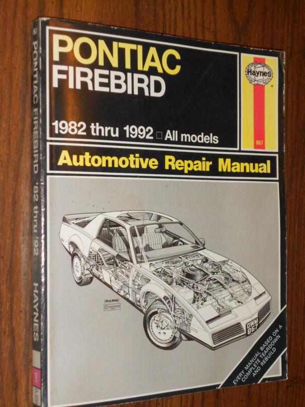 1982-1992 pontiac firebird shop book  91 90 89 88 87 86 85 84 83+ repair book