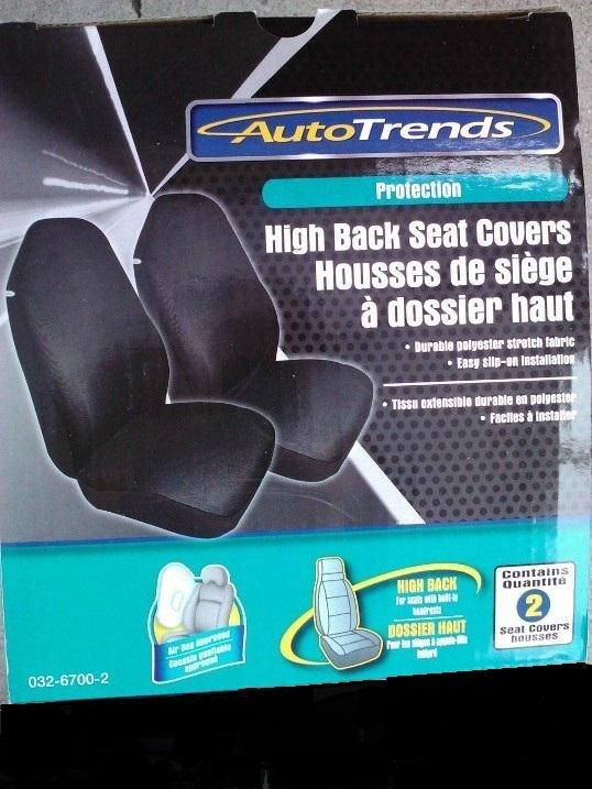  front high back car seat covers  2 pc black color