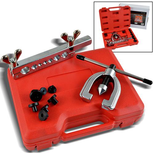10 pcs double flaring tool kit case brake line 7 sizes automotive single flares