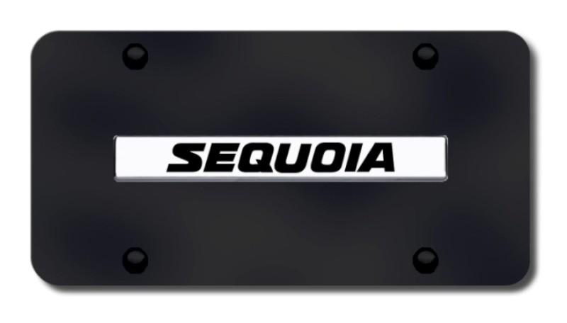 Toyota sequoia name chrome on black license plate made in usa genuine