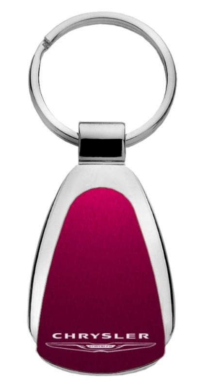Chrysler  burgundy teardrop keychain / key fob engraved in usa genuine