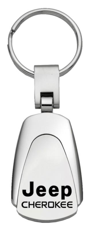 Chrysler cherokee chrome teardrop keychain / key fob engraved in usa genuine