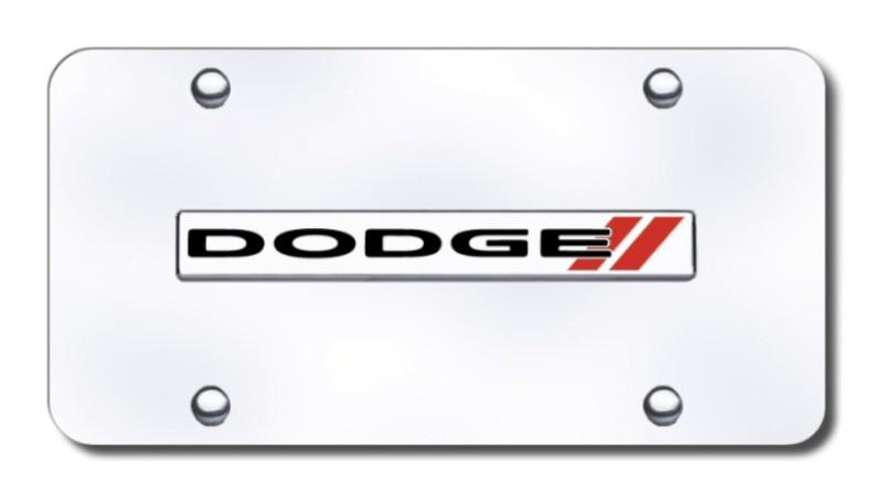 Chrysler dodge stripes name chrome on chrome license plate made in usa genuine