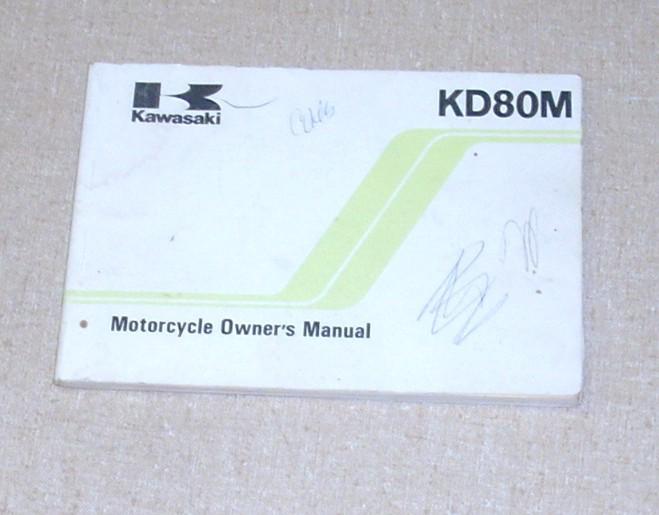 Kawasaki kd80m owners manual 1987