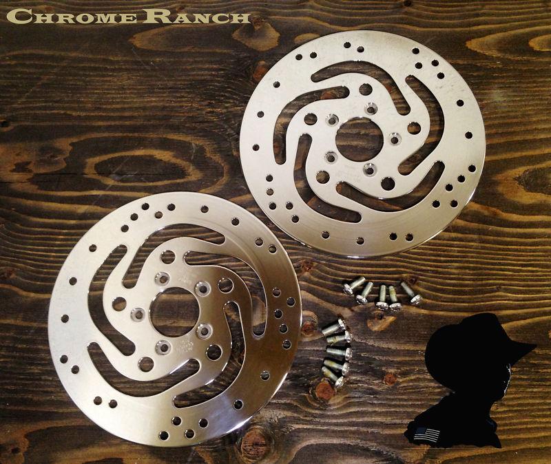 Genuine harley polished dual front touring rotors 00-07  show polished  