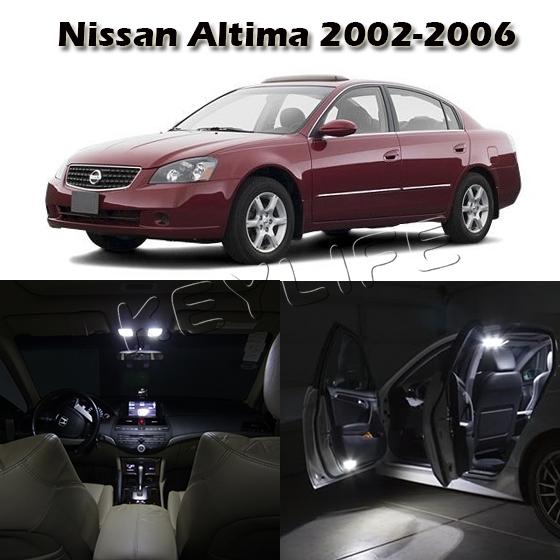 7 white led map dome step interior light packag deal for 2002-2006 nissan altima