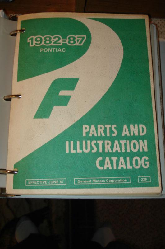 1982-1987 pontiac firebird parts book catalog numbers book wow f series 86 85 84