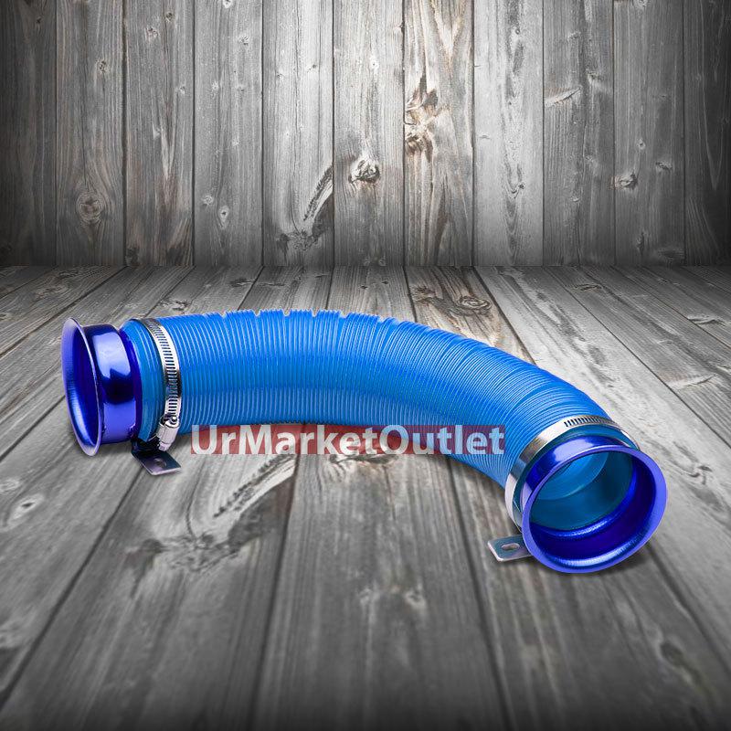 Blue 3" universal adjustable flexible shortram/cold air intake turbo tube pipe