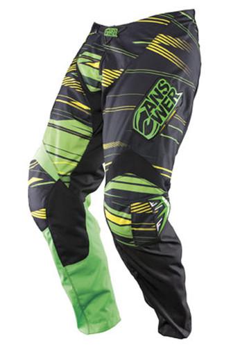 New answer syncron youth motocross pants, green/yellow, us-18