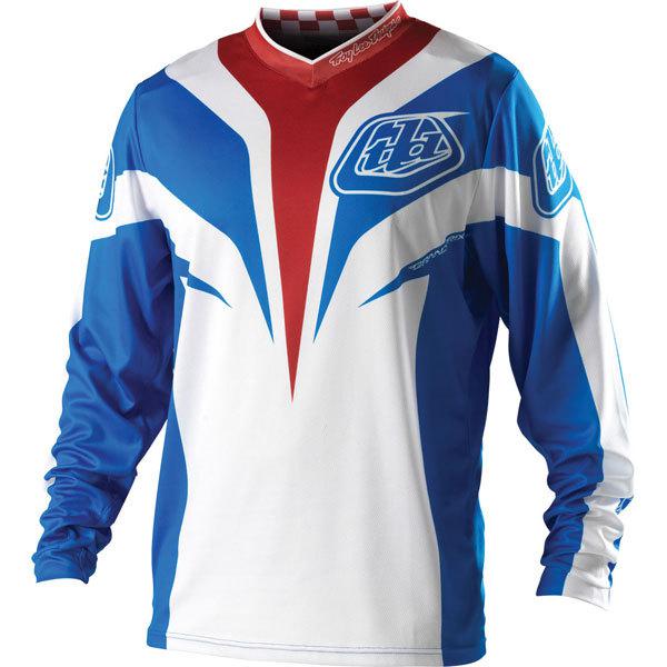 Blue/white/red xl troy lee designs gp mirage youth jersey 2013 model