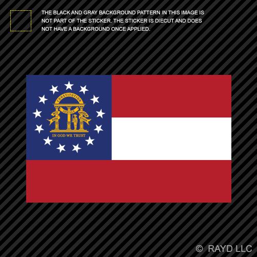 4” georgia flag sticker decal self adhesive vinyl state peach empire of south