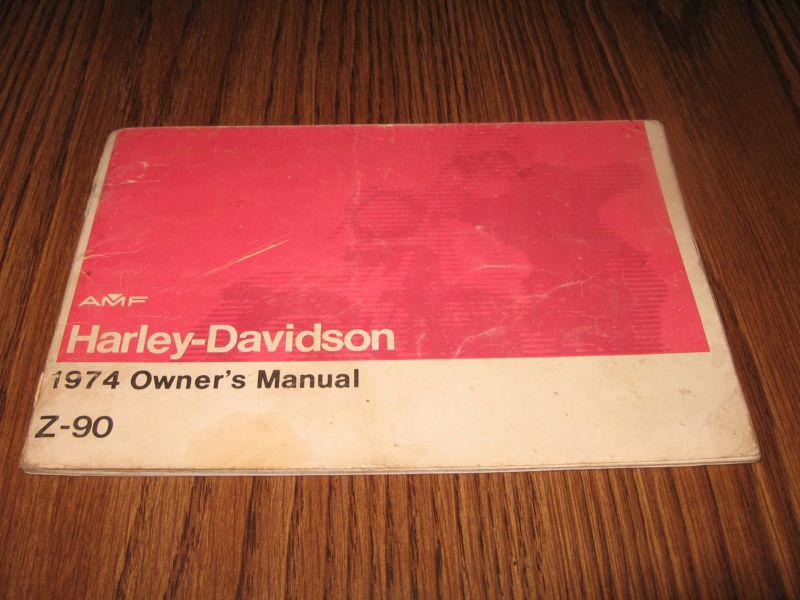 1974 harley davidson z-90 owners owner's manual 