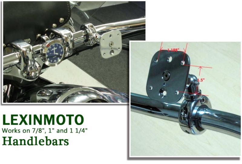 Motorcycle techmount style universal handlebar swivel mount,chrome/nickle-plated