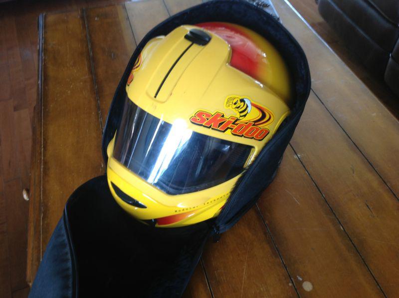 Brp skidoo modular snowmobile helmet 7 3/8 large bright yellow