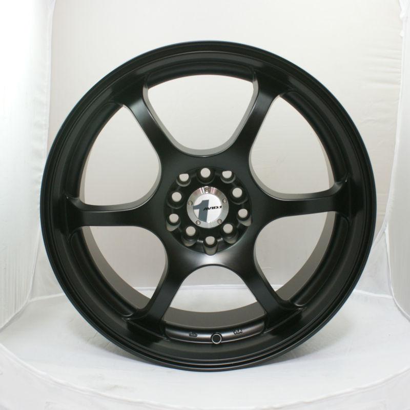 18" rims 18x8 matte black finish wheels 5x100 5x114.3 +35mm rg2 style