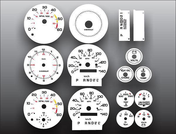 1978-1985 chevrolet monte carlo metric kmh instrument cluster white face gauges