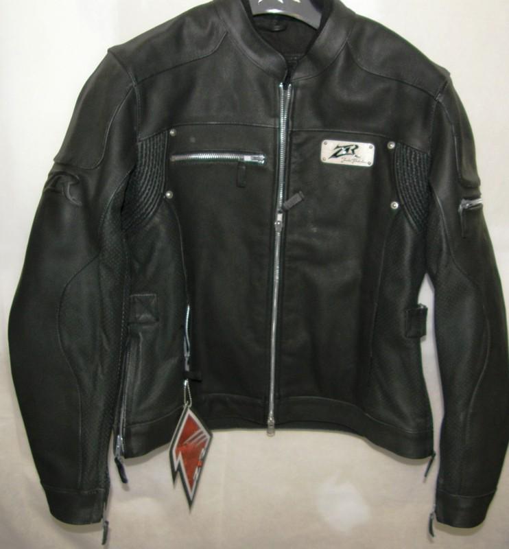 **new** z1r burlesque womens black leather jacket - md / medium - pn: 2813-0396
