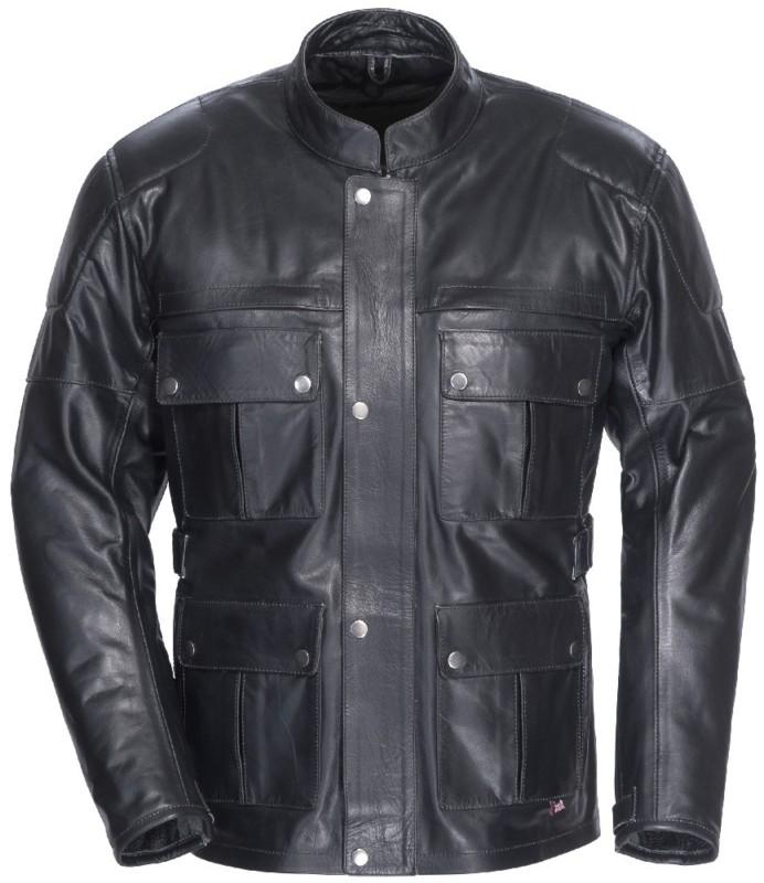 Tourmaster lawndale black small leather motorcycle riding jacket sml sm cruiser