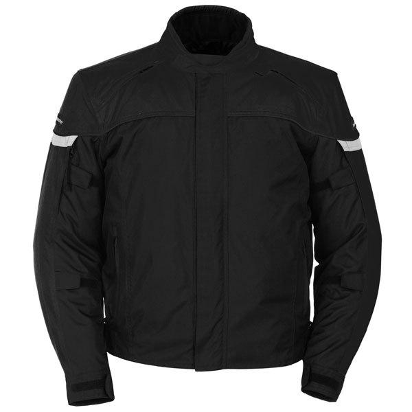 Tourmaster jett 3 black large textile motorcycle street riding jacket lrg lg