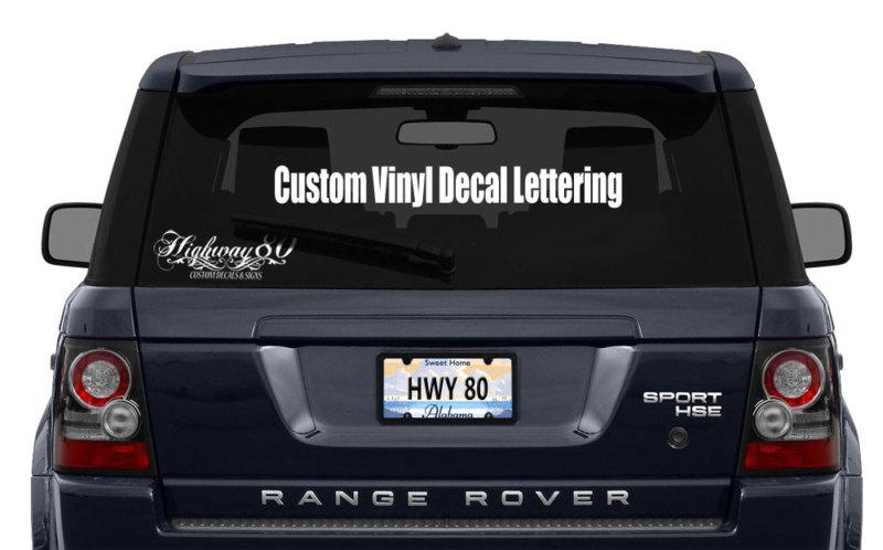 Custom vinyl decal lettering for wall, glass, vehicle