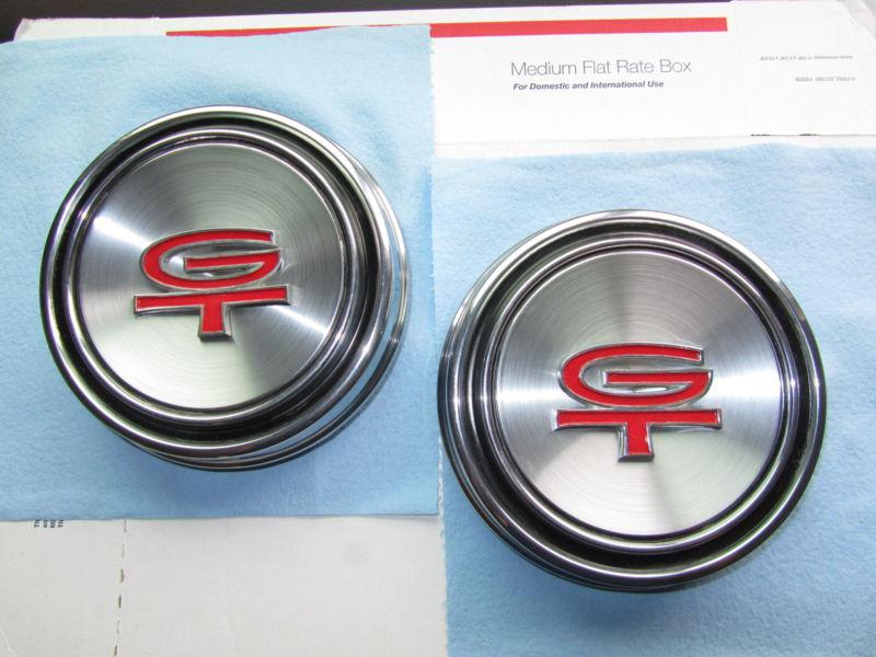1 "nice" pair of ford mustang gt hub center caps with emblems