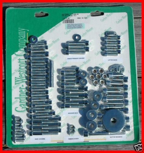 Gardner-westcott chrome engine motor bolt hardware kit set 07-13 harley softail