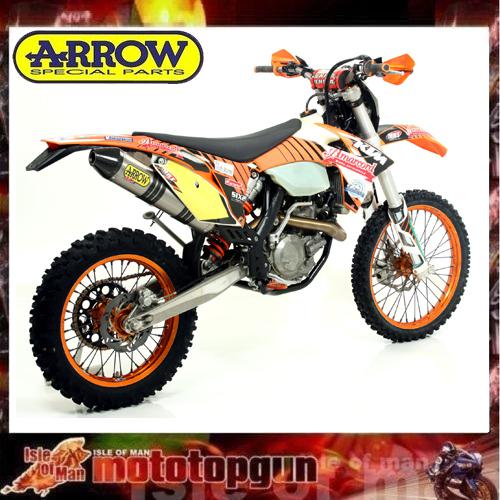 Exhaust arrow off-road thunder titanium carbon ktm exc 250 f 2009 09