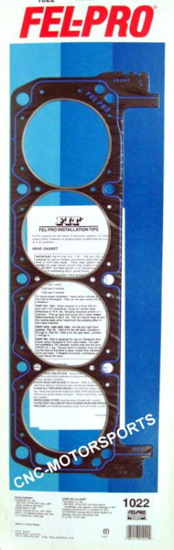 1022 fel-pro hp cylinder head gasket sb ford 4.150 bore .041 thickness left
