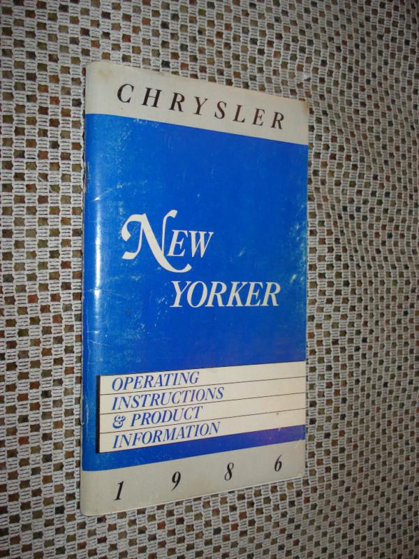 1986 chrysler new yorker owners manual original glove box book nr