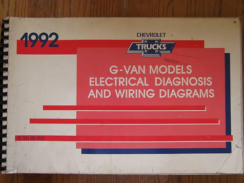 1992 chevy g-van electrical diagnosis & wiring diagrams st-331-92 edd original