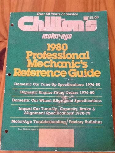 1980 chiltons motor/age profesional mechanics reference guide 
