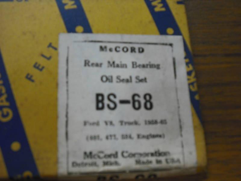 1958-65 ford truck v-8  n.o.s. rear main bearing seal