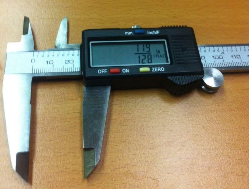 New 6-in digital lcd caliper stainless steel, large lcd w/ fractional display