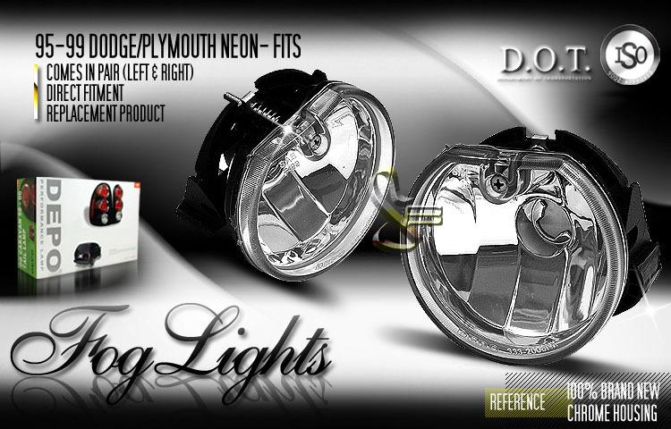 Depo pair euro style chrome fog lights 95-99 96 97 98 dodge plymouth neon