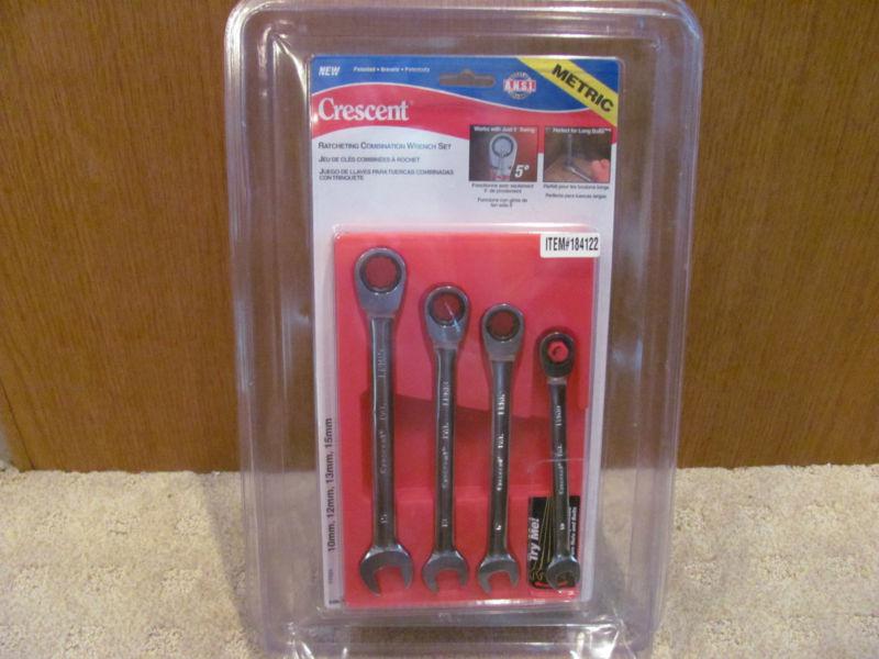 Crescent metric ratchet combination 4 piece wrench set new