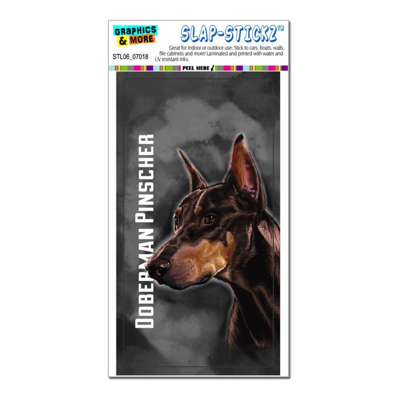 Doberman pinscher red on gray grey - dog pet - slap-stickz™ bumper sticker