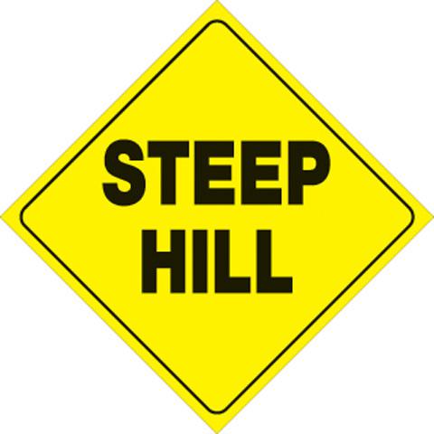 Trail sign 12'' x 12'' reflective .050 plastic steep hill sign snowmobile atv