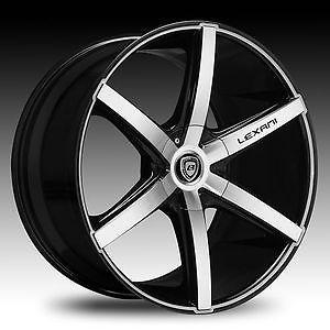 20" lexani r6 six black wheels tires 235/35-20  5x114.3 +40  honda nissan toyota