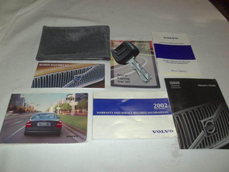 2002 volvo s80 owner manual 7/pc.set + gray volvo trifold factory case. free s/h