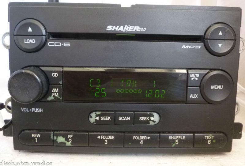05-06 ford mustang shaker 500 radio 6 disc cd mp3 player 4r3t-18c815-hj *