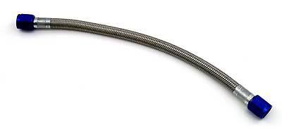 Nx hose braided steel -6 an female end blue -6 an female end blue 12" length