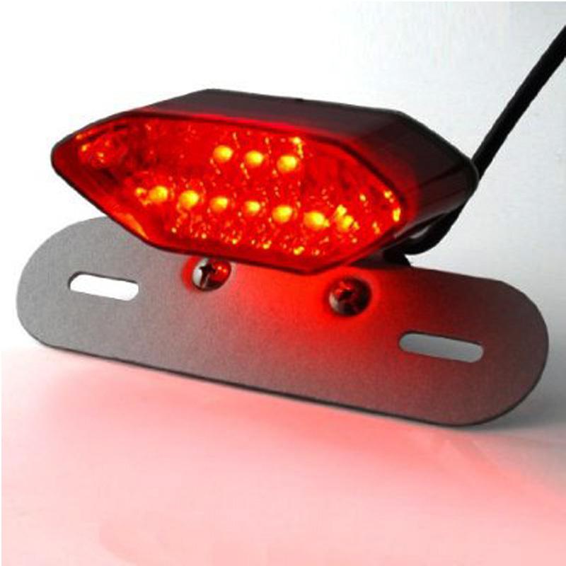 Red motorcycle atv led turn signal tail brake lights license plate holder lamp