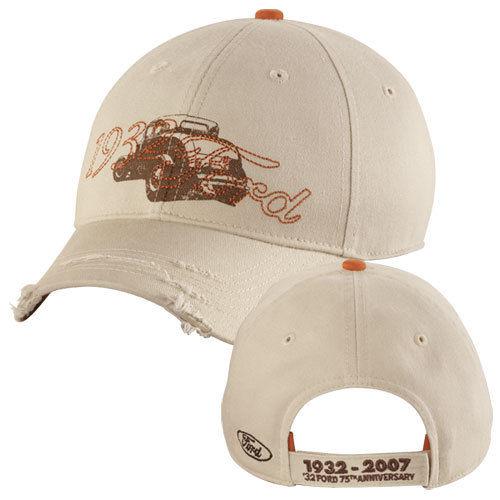 Lot of 3 1932 ford deuce v8 route 66 75th anniversary hat/cap! 1932-2007 75 year