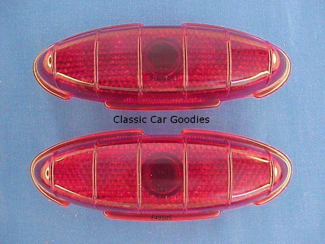 1949-1950 ford tail light lenses (2) glass! brand new!